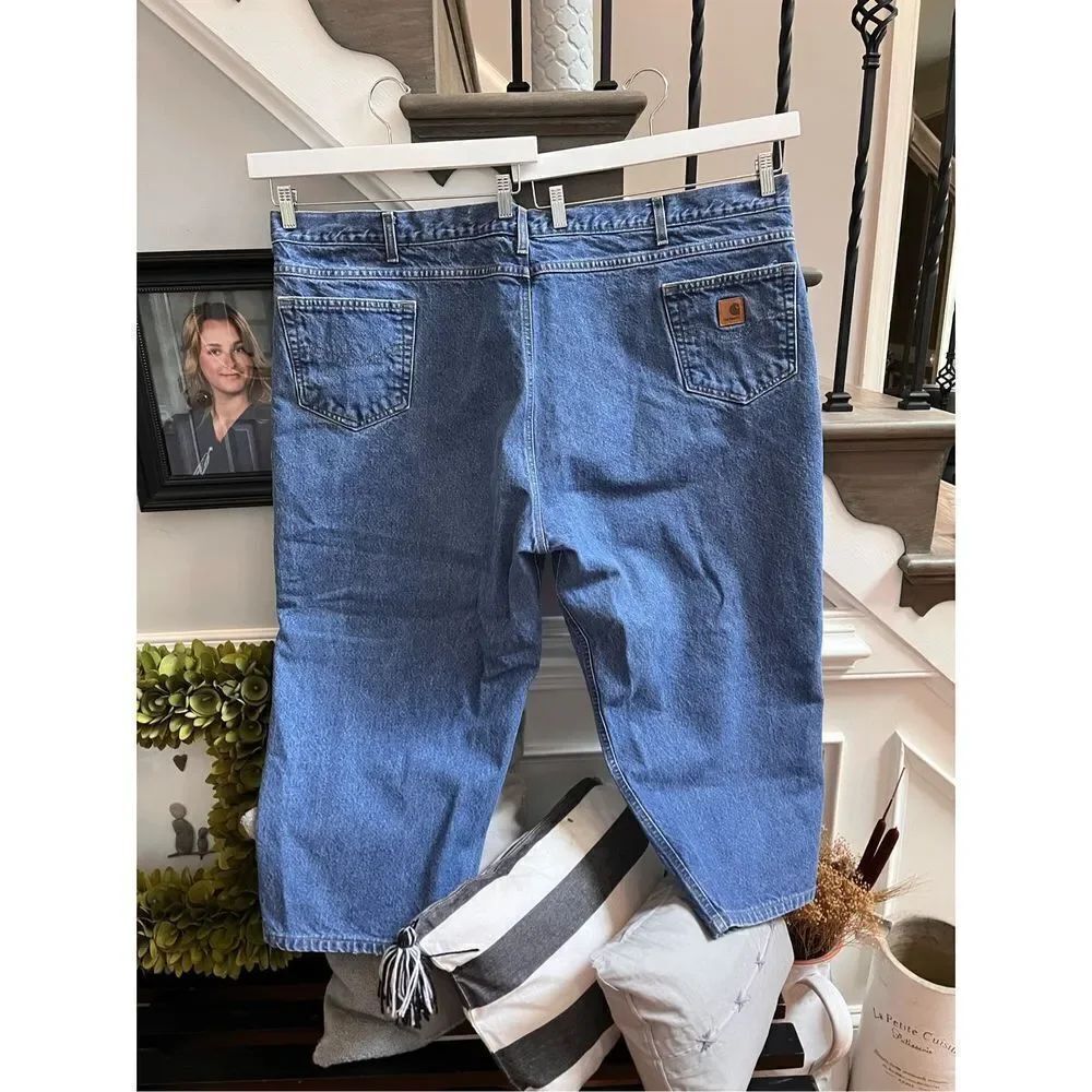 Carhartt Mens Relaxed Fit Medium Wash Jeans sz 54X30